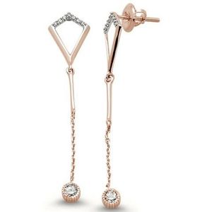 .19ct 14kt rose gold diamond trendy drop dangle